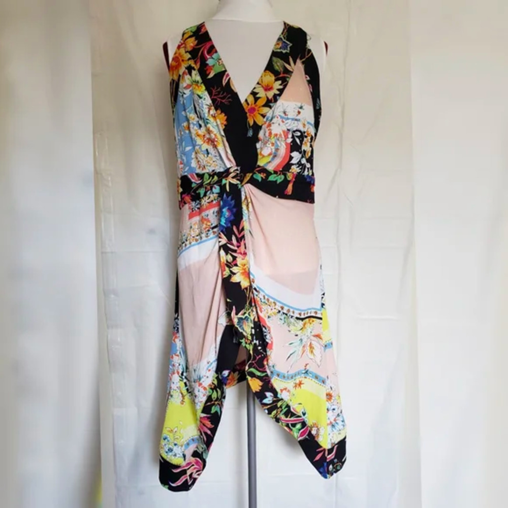 SOHO NY&C jeans floral open tie front dress S